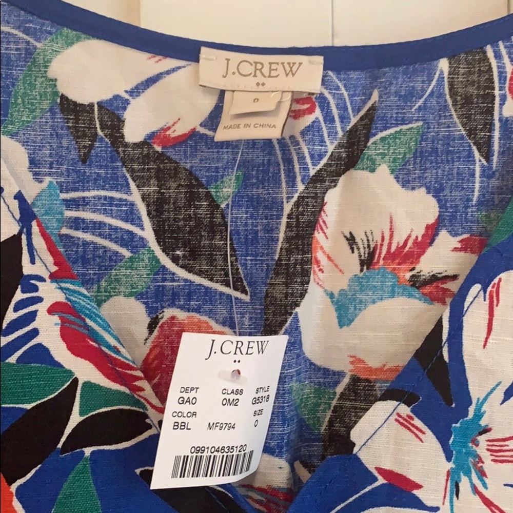 J.Crew Hawaiian Print Sleeveless Linen Shirt SZ0